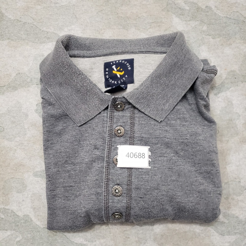 Ferruche Polo Shirt Mens Large Gray Short Sleeve Casual - Picture 10 of 10